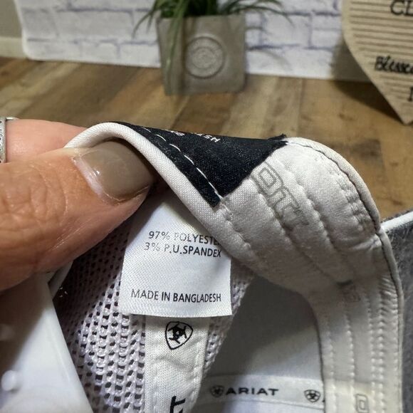 Ariat Mens Adjustable Mesh SnapBack  Logo Cap Hat (Heather Navy/White, One Size) - Picture 6 of 10